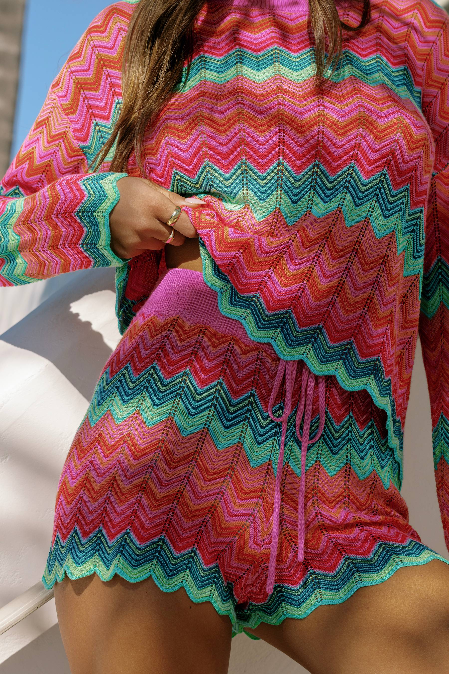Beach Sweater Strawberry Ice Chevron - Image 6