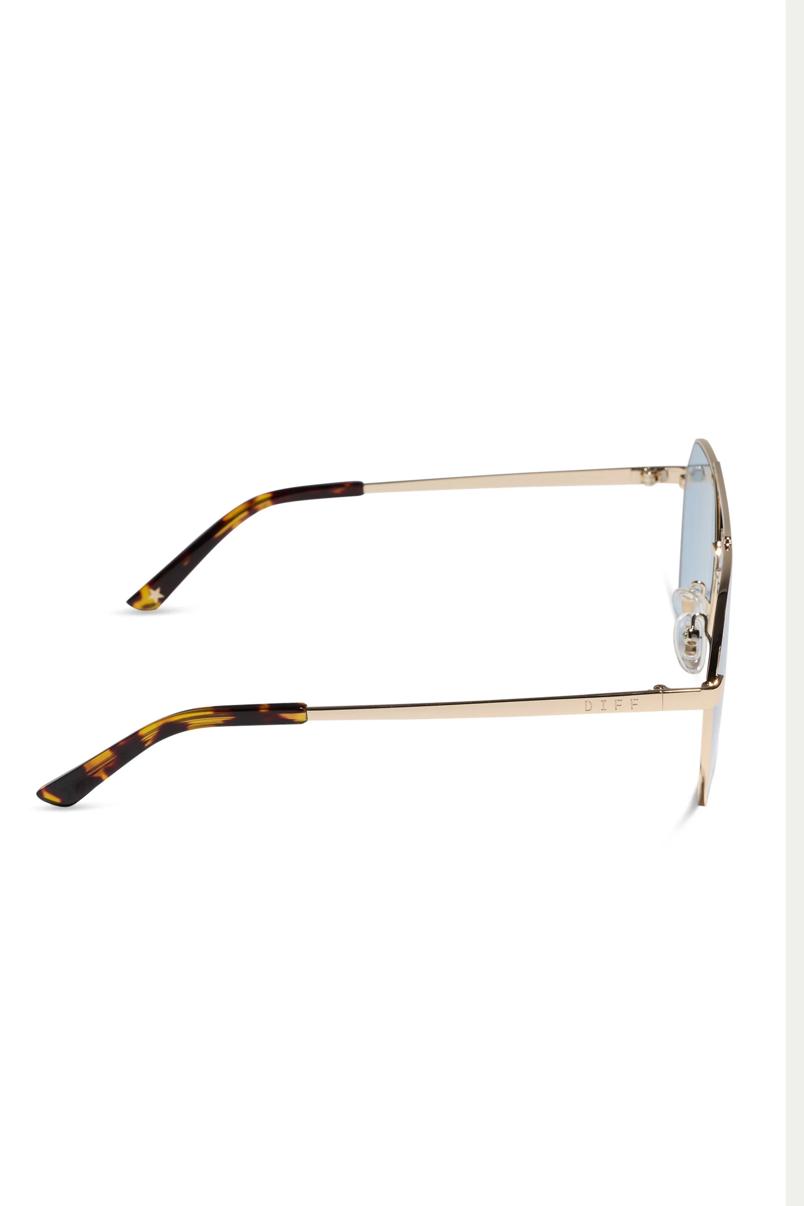 Beach Riot X DIFF Reserve Sunglasses Gold Blue Lense - Image 7
