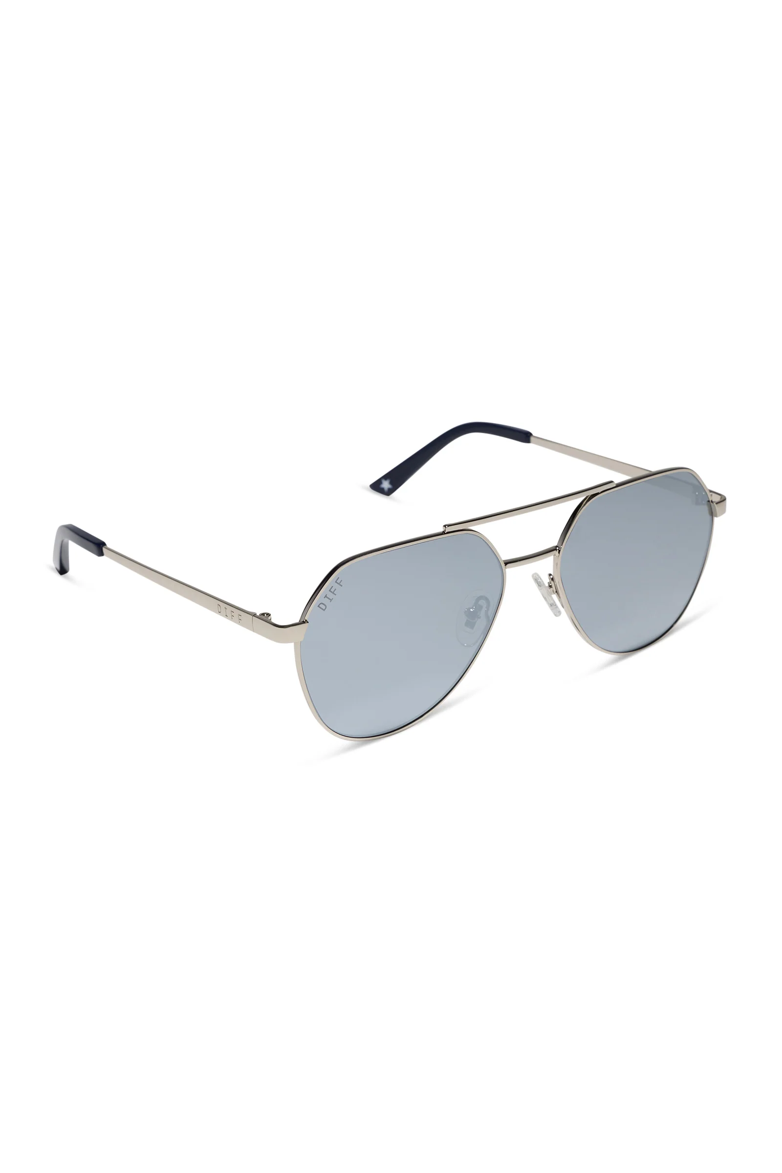Beach Riot X DIFF Reserve Sunglasses Silver - Image 4