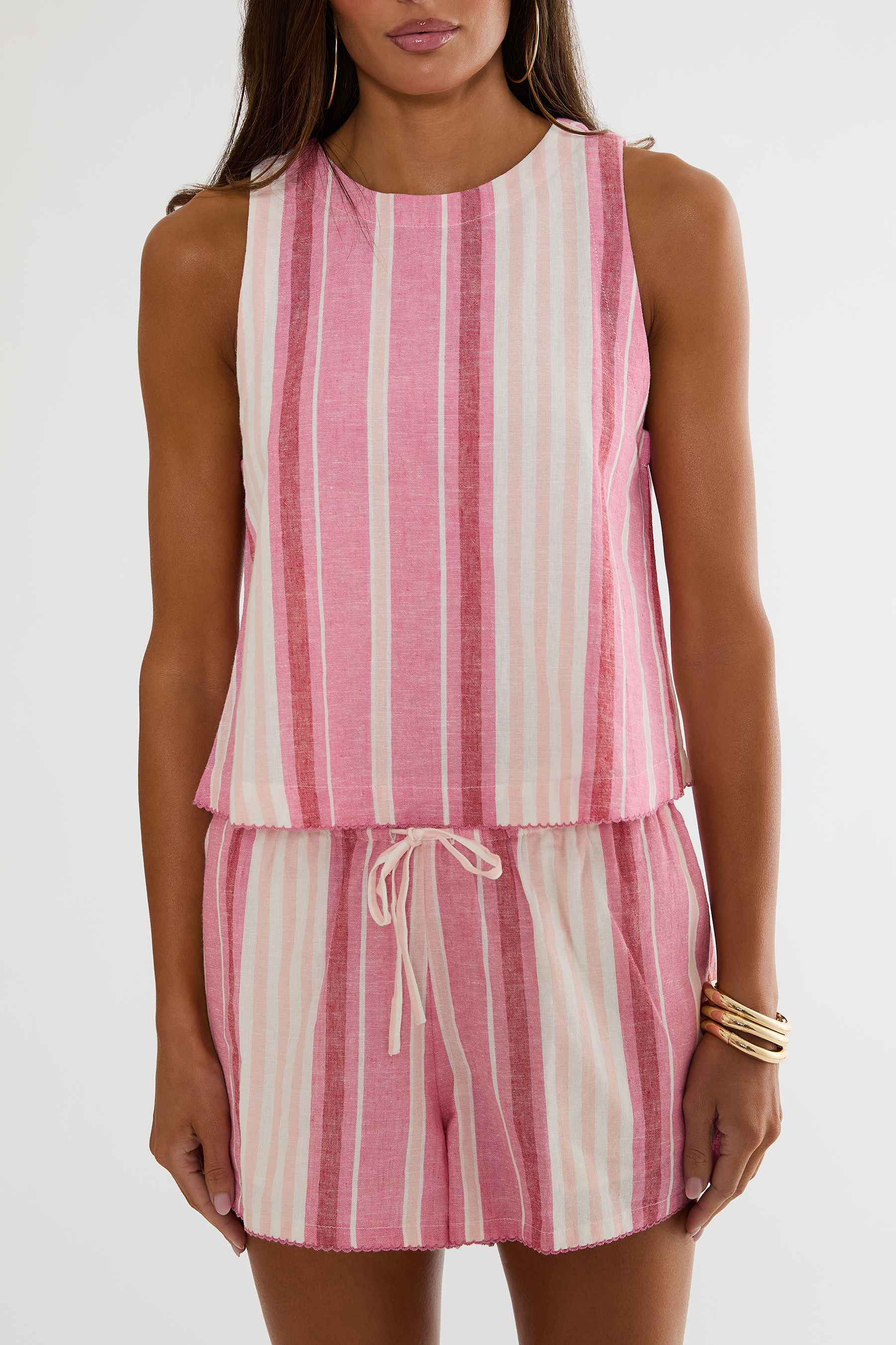 Birkley Short Bubblegum Stripe Linen - Image 6