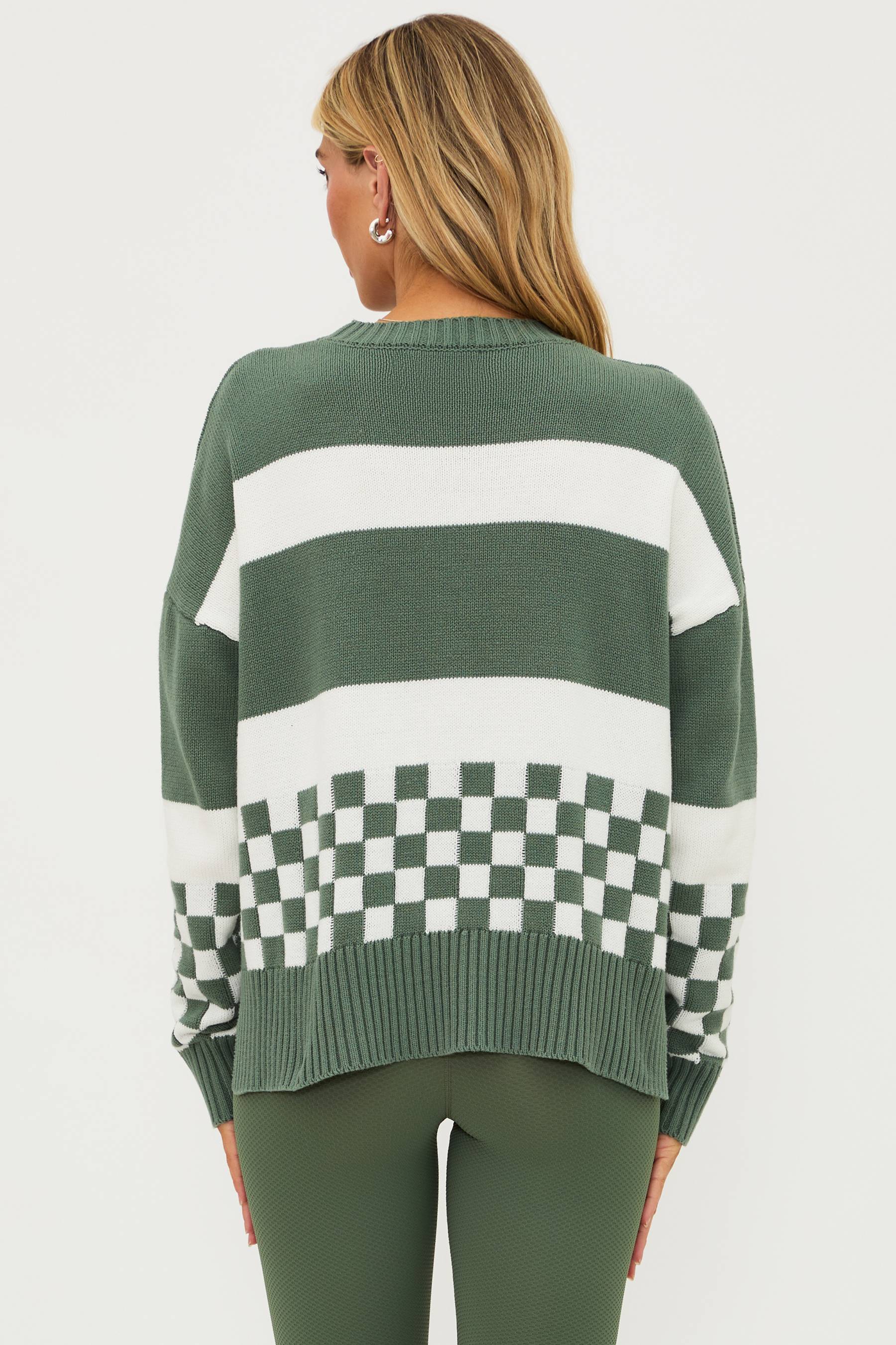 Callie Sweater Olive Check - Image 7
