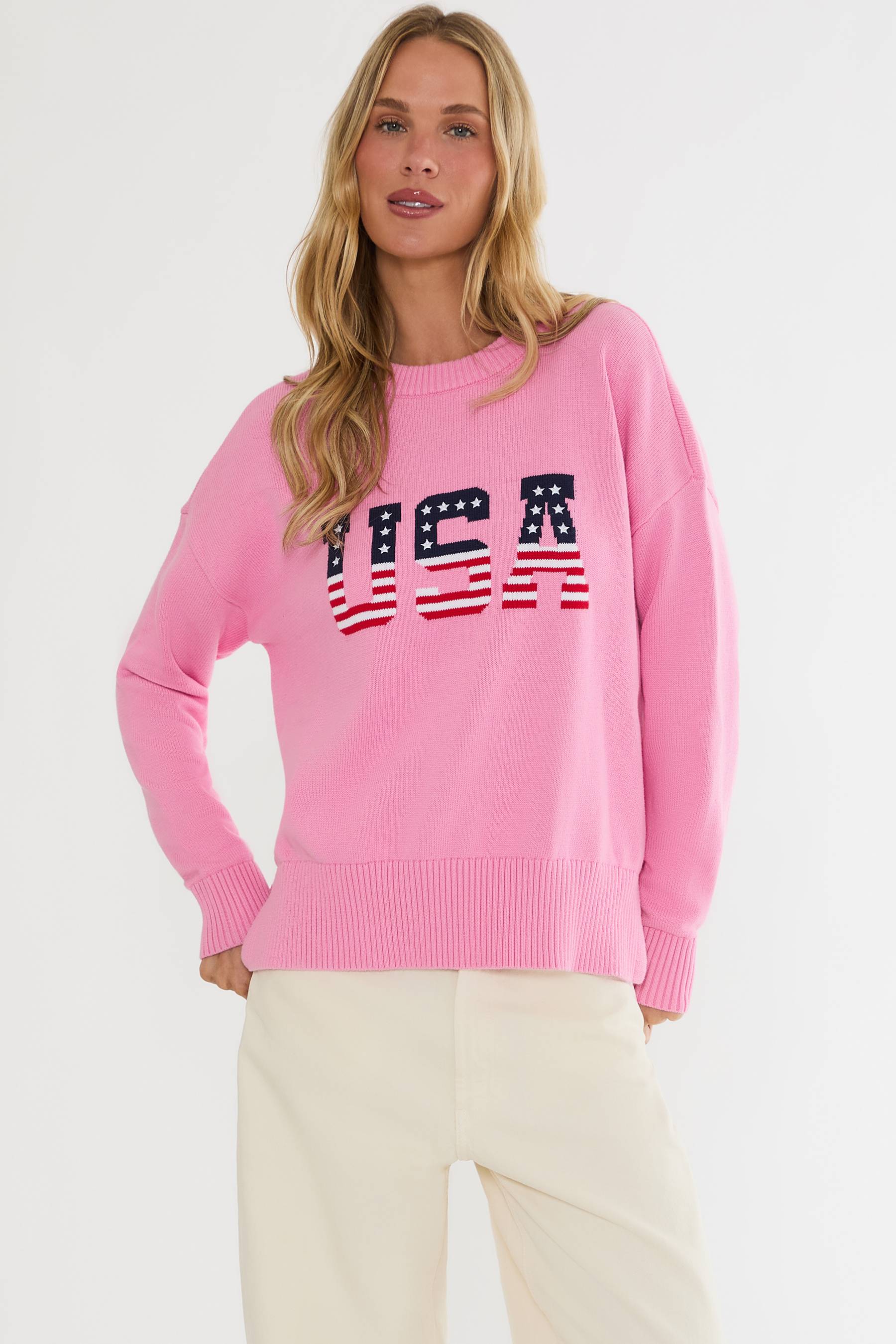 Callie Sweater Prism Pink Americana - Image 8