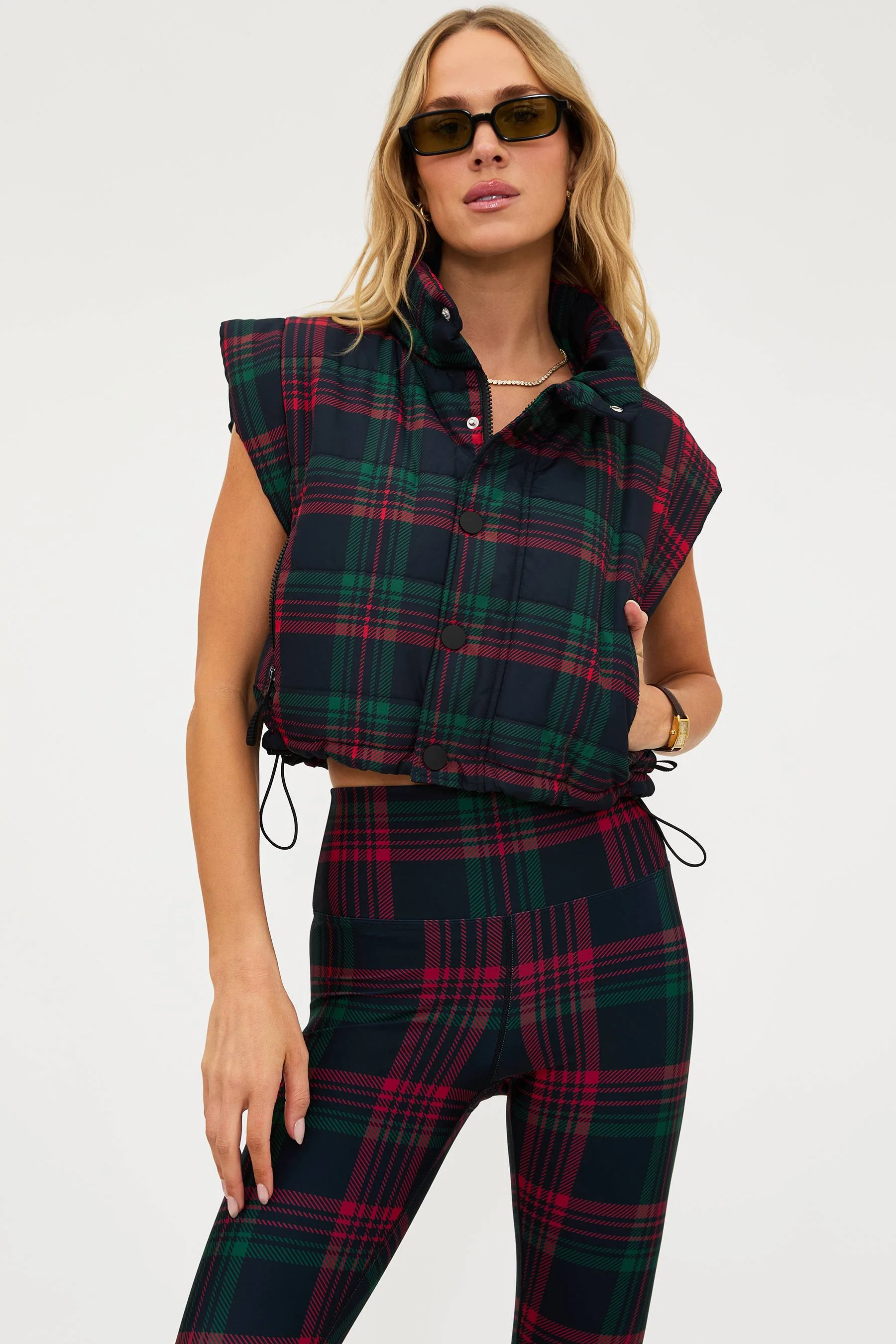 Canyon Puffer Vest Ribbon Plaid - Image 3
