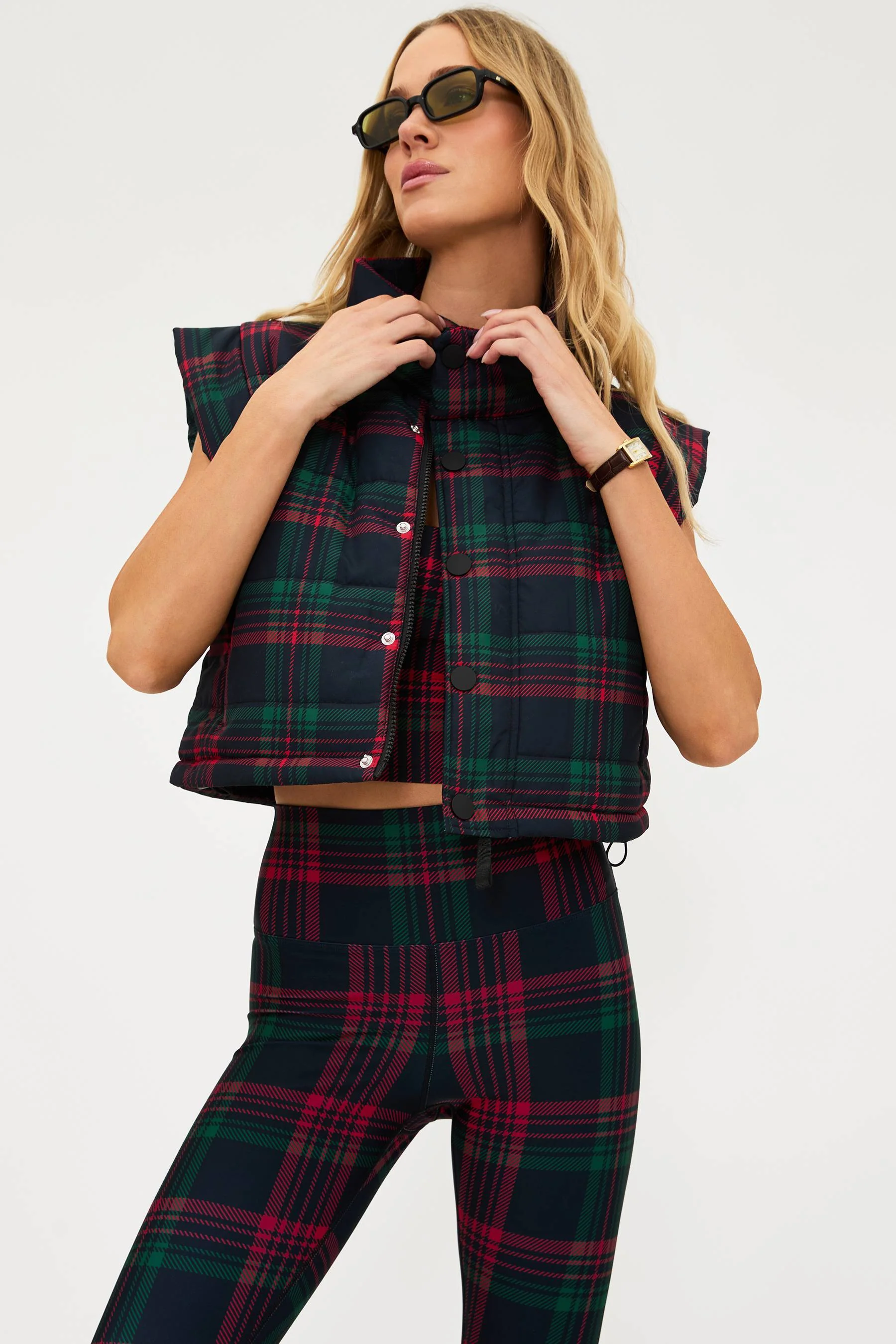 Canyon Puffer Vest Ribbon Plaid - Image 7
