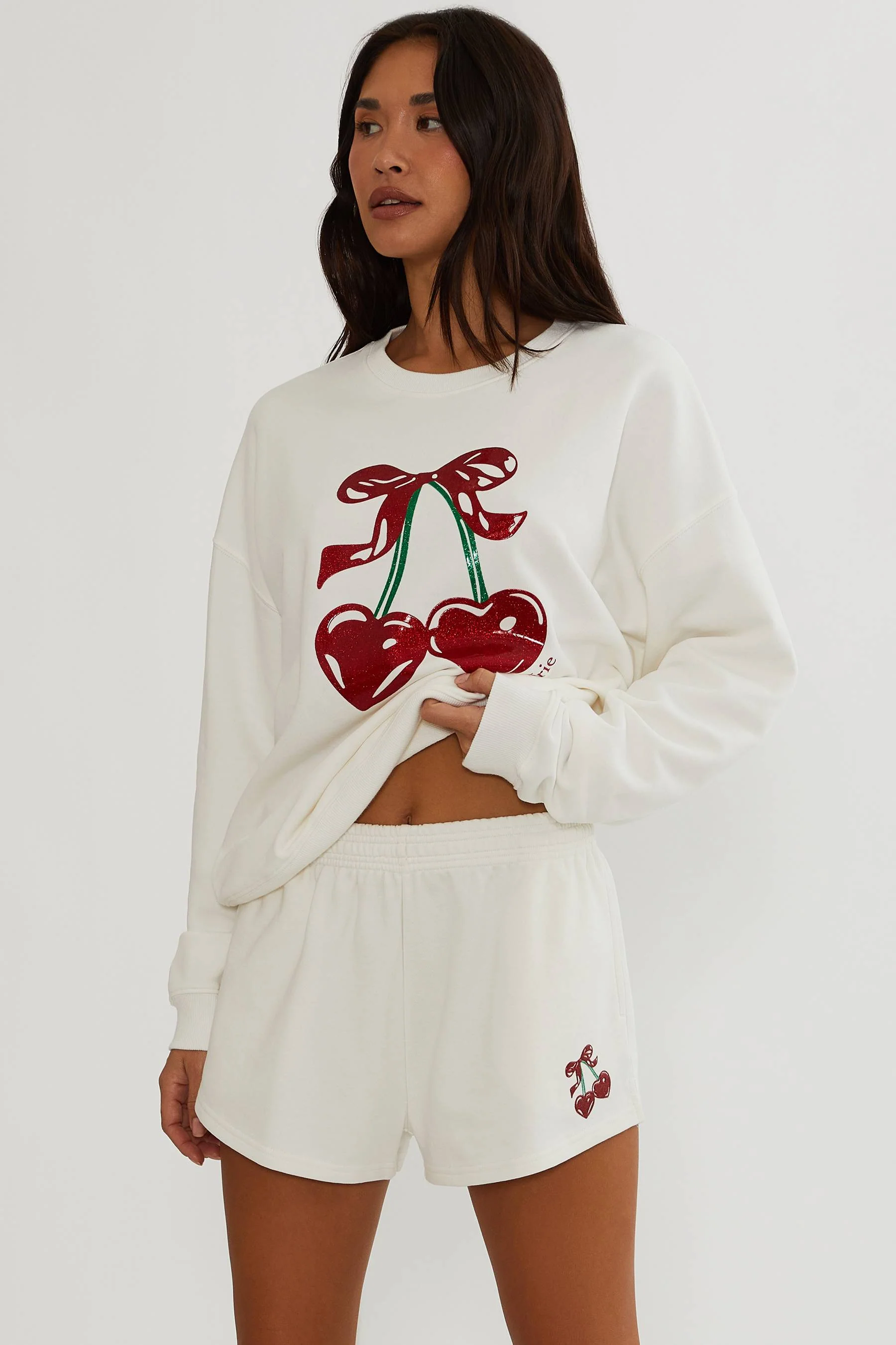 Anthropologie X Beach Riot Devyn Sweatshirt Ma Cherie White - Image 3