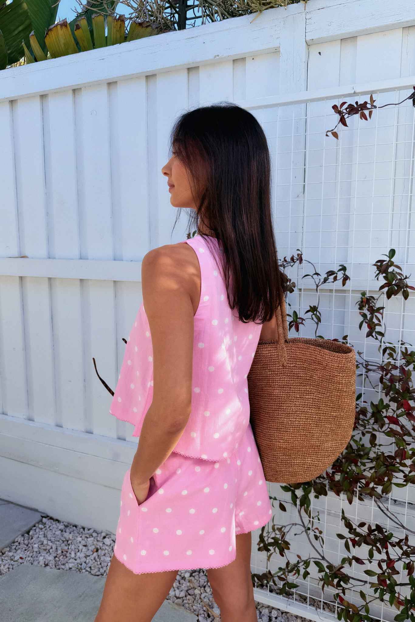 Birkley Short Pink & White Polka Dots - Image 3