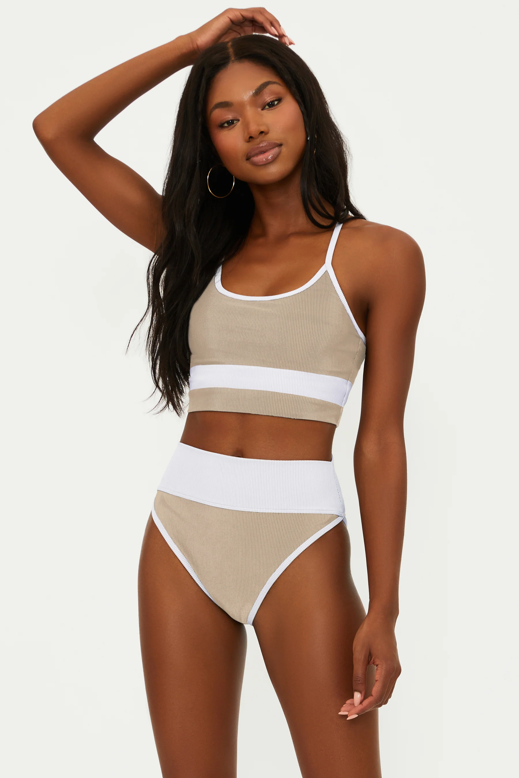 Eva Top Tan White Colorblock - Image 6