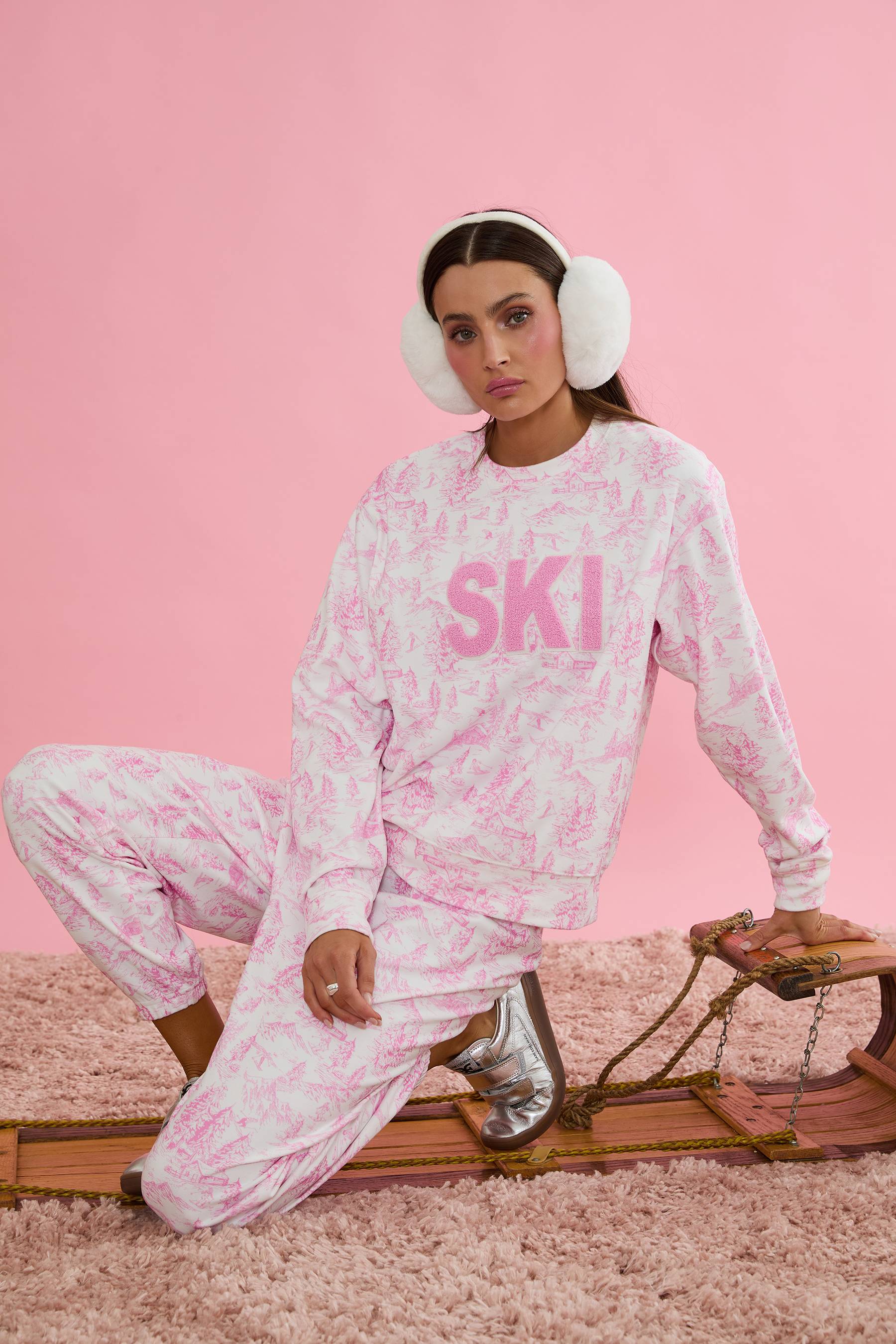Georgie Pant Powder Pink Toile - Image 4