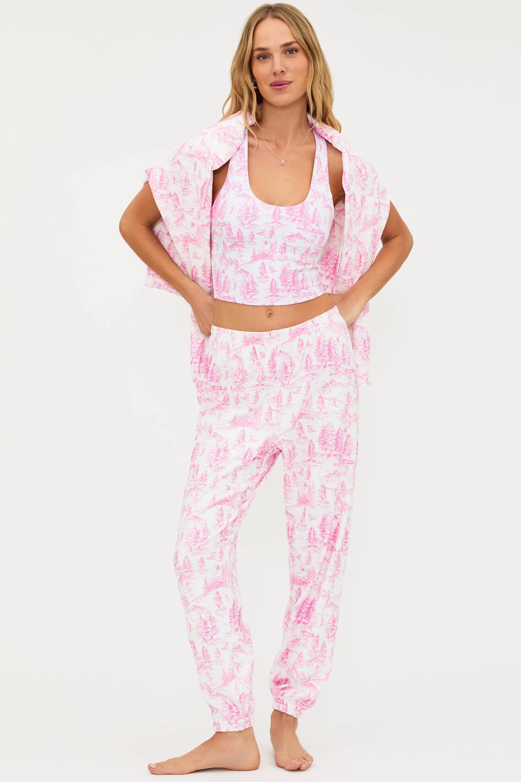 Georgie Pant Powder Pink Toile - Image 9