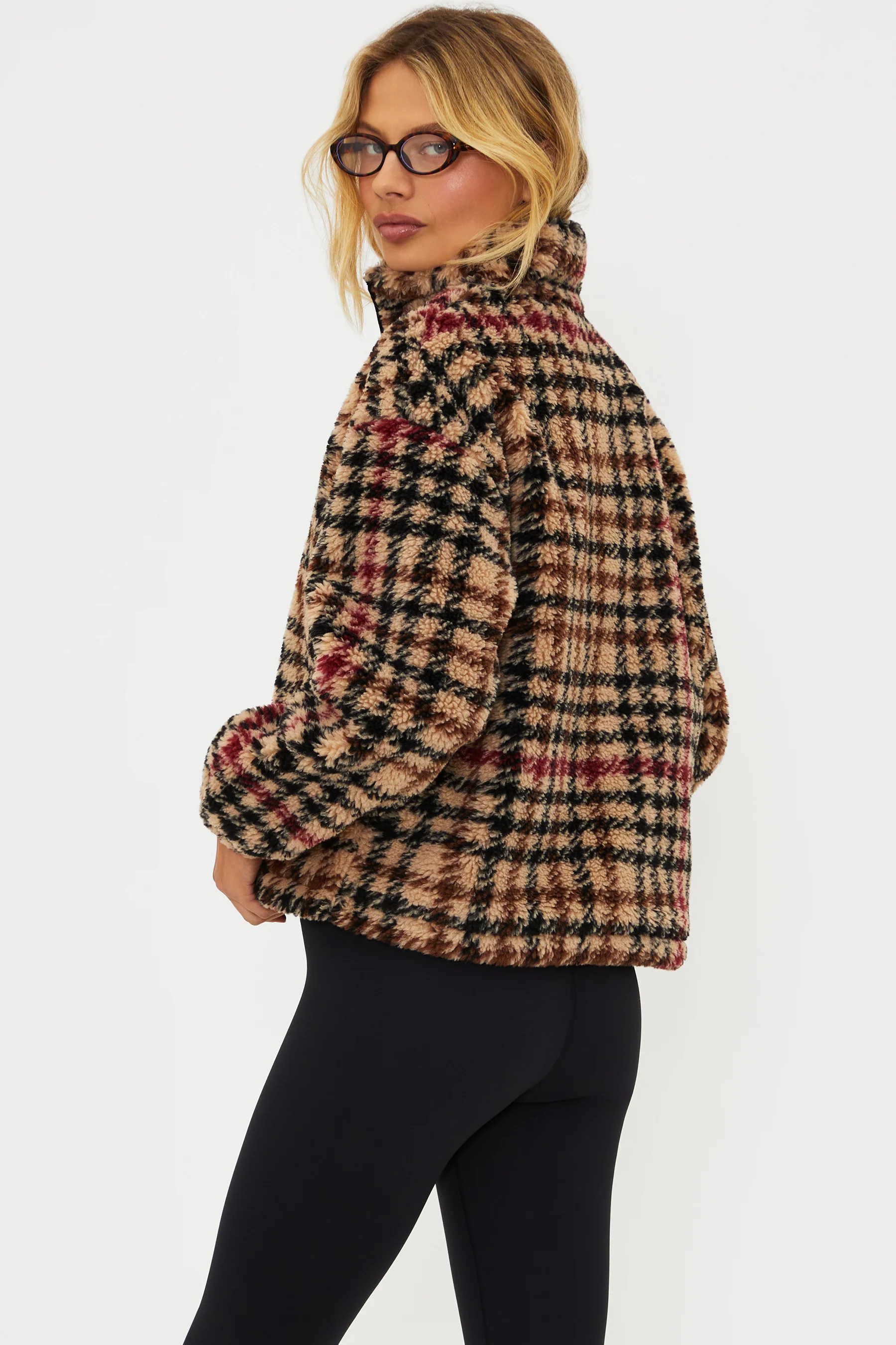 Leona Sherpa Midnight Houndstooth - Image 4