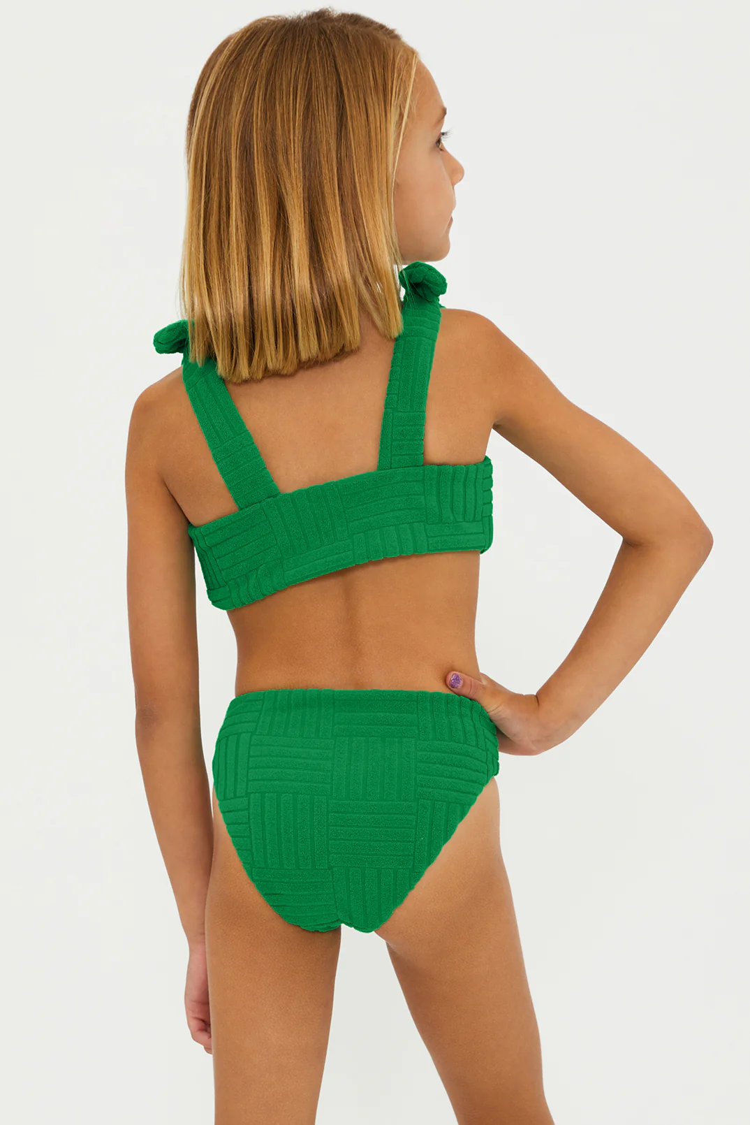 Little Stella Two Piece Jelly Bean Green Terry - Image 3