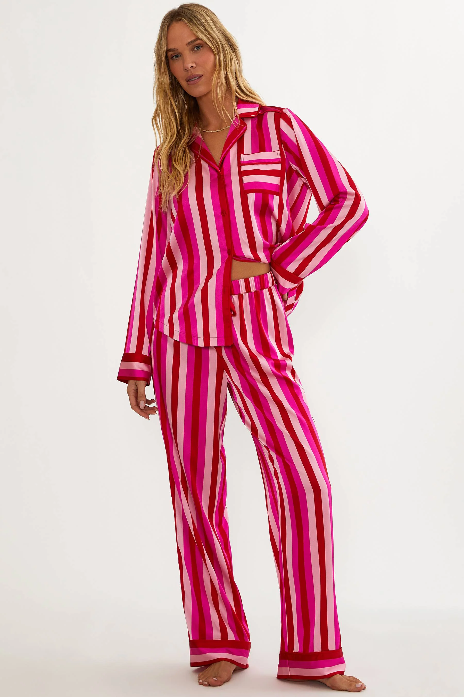 Livy Top & Connie Pant Set Pink & Red Stripe - Image 3