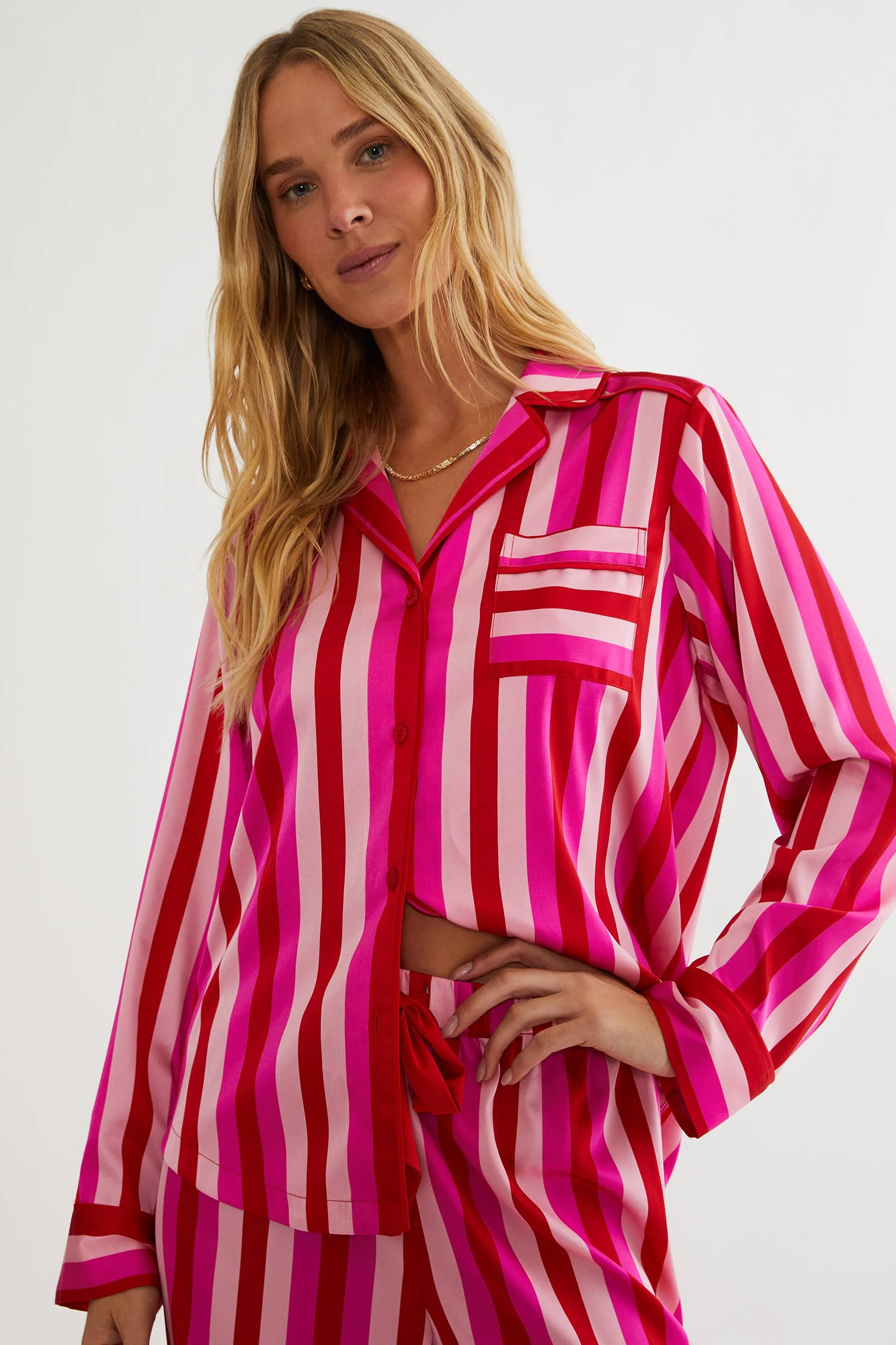 Livy Top & Connie Pant Set Pink & Red Stripe - Image 8