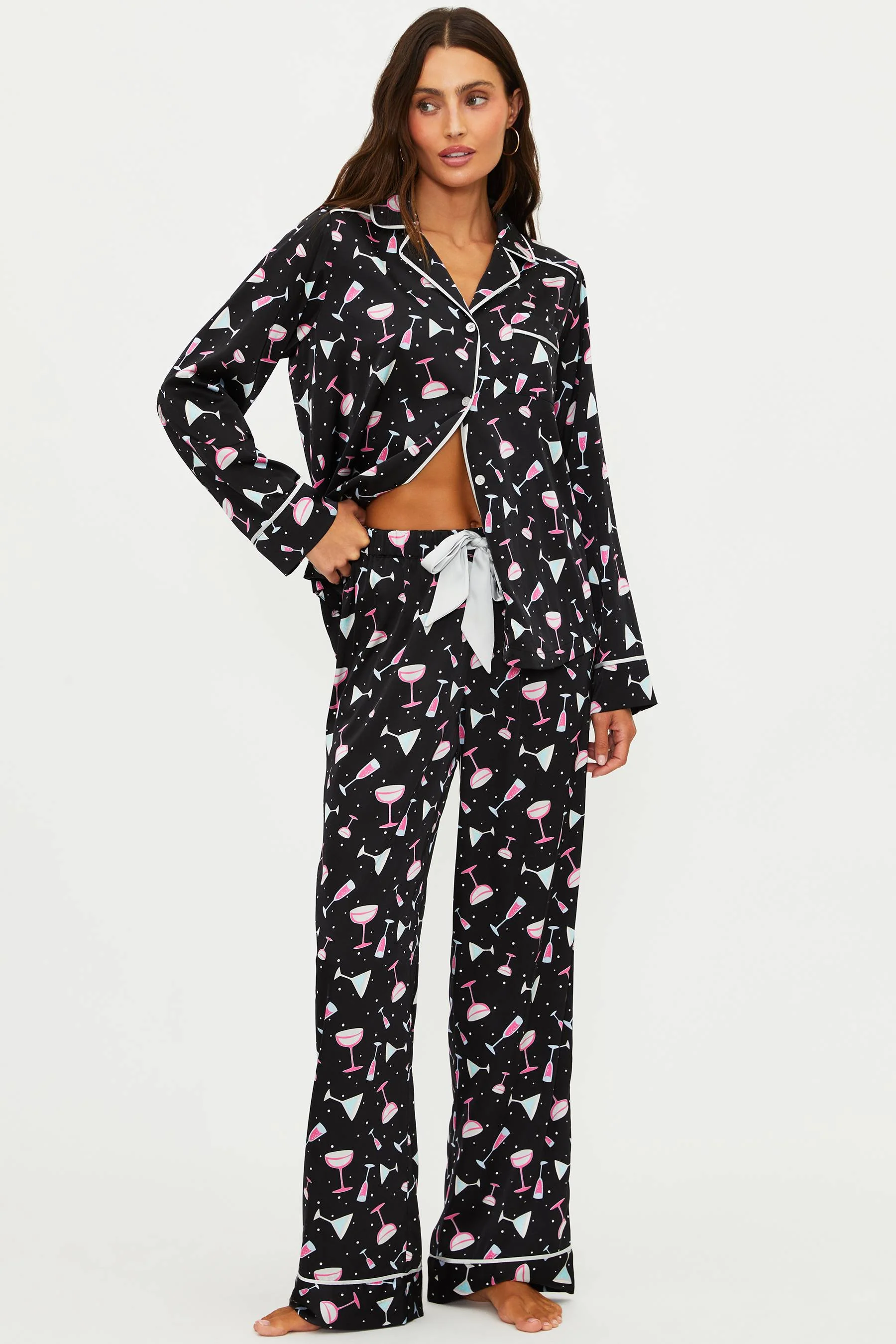 Livy Top & Connie Pant Set Black Holiday Drinks - Image 3